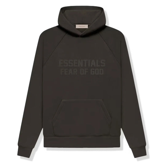 Fear Of God Essentials Logo Flocked Off Grey/Black Hoodie