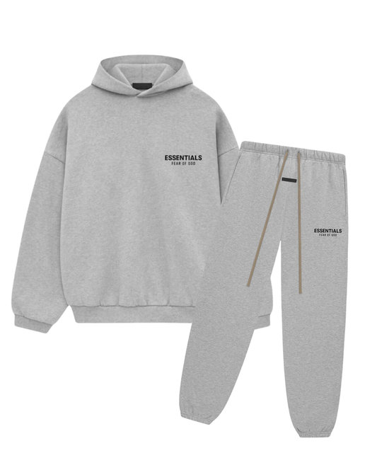 FEAR OF GOD ESSENTIALS LIGHT HEATHER GREY TRACKSUIT (FW24)