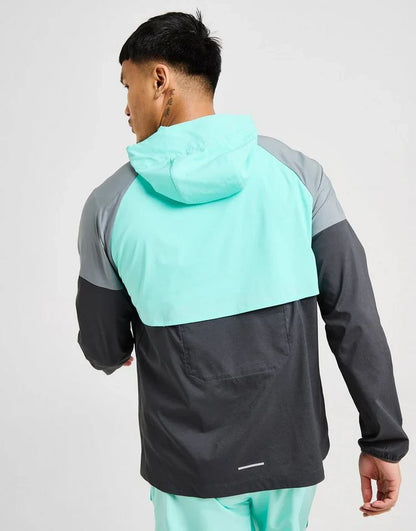 Nike Playful Turquoise UV Windbreaker, Nike Miler T-Shirt & Nike Challenger Shorts Set